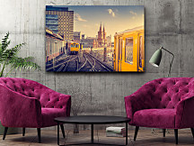 Obraz na stenu Železnica v meste, koľajnice